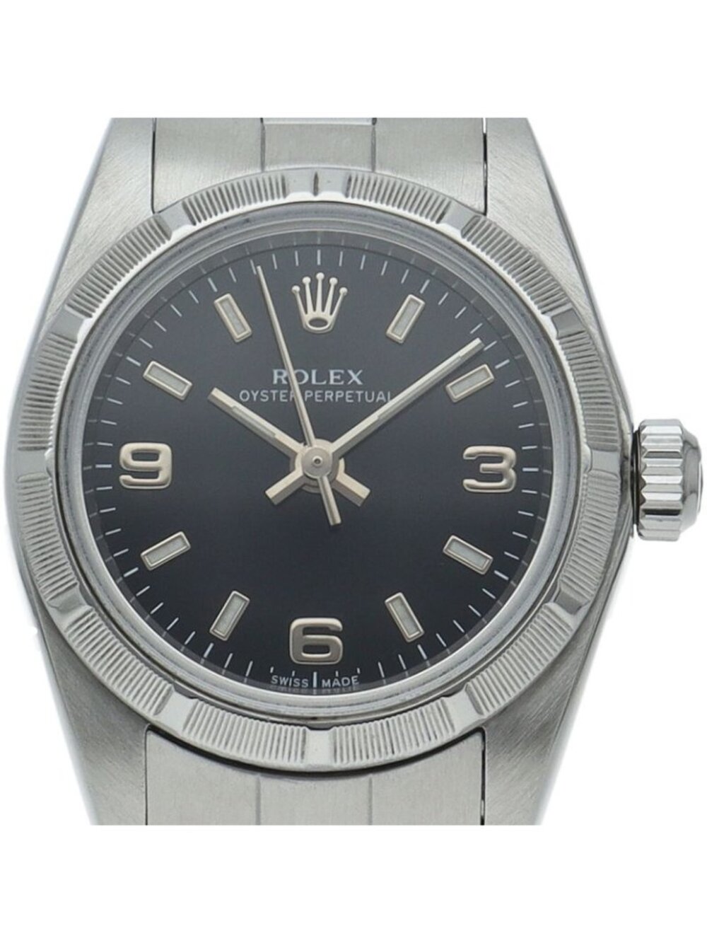 Rolex Oyster Perpetual Watch SS Black
